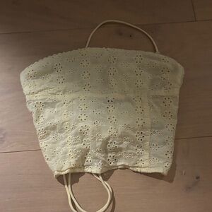 Edikted Yellow Eyelet Crop Top